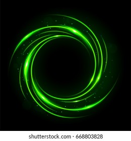Round green light twisted, Suitable for product advertising, product design, and other. Vector Illustration