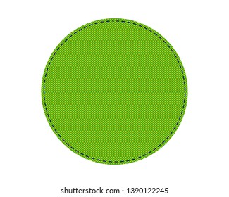 Round Green Patch With Stitches