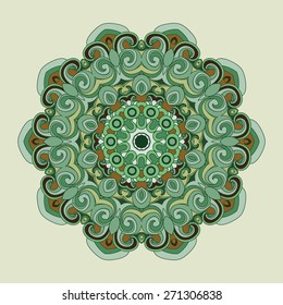 Round green pattern, eastern style.