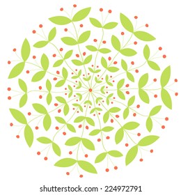 round green  plant ornament with red berries