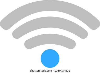 Round Green Signal icon of radio wave status 1
