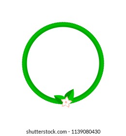 Round Green Summer Frame or Border. Vector Design Elements Set for Web Design, Banners, Presentations or Business Cards, Flyers, Brochures and Posters.