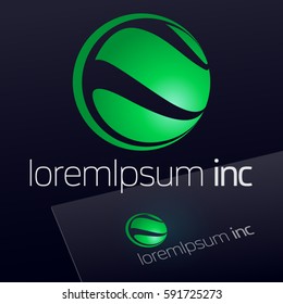 Round green vector sign. Logo for Ecology, Pharmacy, Medicine activity.