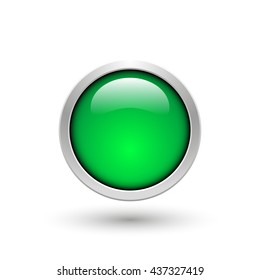 Round Green Web Button