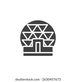 Round greenhouse vector icon. filled flat sign for mobile concept and web design. Greenhouse dome glyph icon. Symbol, logo illustration. Vector graphics
