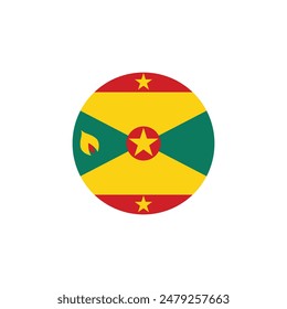 Round Grenada flag emblem design element