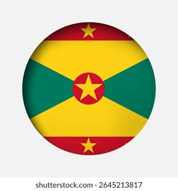 Round Grenada national flag highlight icon, sticker
