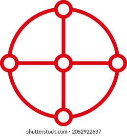 Round grid structure icon with flat style. Isolated vector round grid structure icon illustrations, simple style.