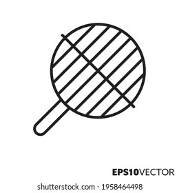 Round grill grate line icon. Outline symbol of BBQ and grilling equipment. Grill grid flat vector illustration.