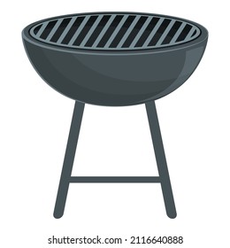 Round grill icon cartoon vector. Cook food. Picnic food