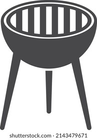 Parrilla redonda con rejilla de barras metálicas. Dispositivo de tostado de carne