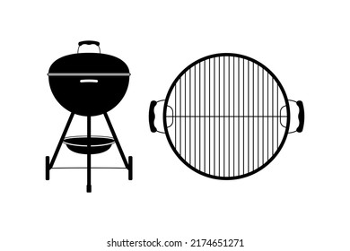 Round Grill Top View BBQ Grate Barbecue Grilling