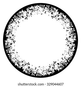 Round grunge frame on white background, vector illustration