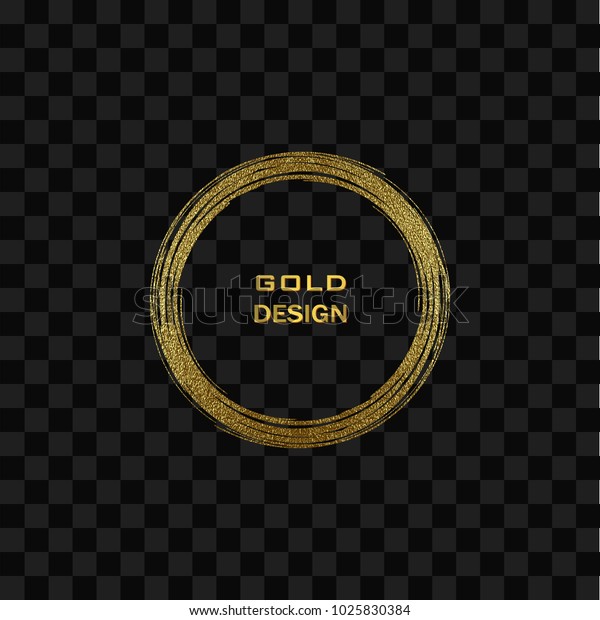 Round Grunge Golden Frame On Transparent Stock Vector Royalty