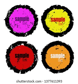 Round grunge lettering fields.