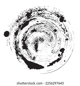 Round Grunge Shape Texture, Rough Circle Stamp, Black Paint Ring Frame, Brush Sale Certificate, Round Grunge Shape Vector Texture Background