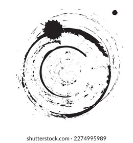 Round Grunge Shape Texture, Rough Circle Stamp, Black Paint Ring Frame, Brush Sale Certificate, Round Grunge Shape Vector Texture Background
