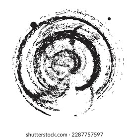 Round Grunge Shape Texture, Rough Circle Stamp, Black Paint Ring Frame, Brush Sale Certificate, Round Grunge Shape Vector Texture Background