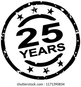 round grunge stamp for 25 years jubilee marketing