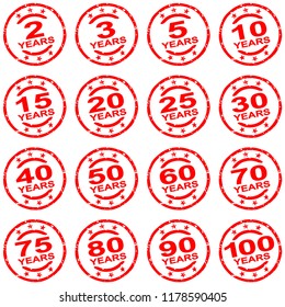 round grunge stamp collection for different jubilees