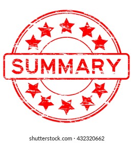 Round grunge summary with star stamp