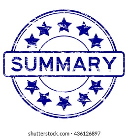 Round grunge summary with star stamp