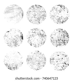 Texturas redondeadas de grunge.Texturas de distrés vectoras.