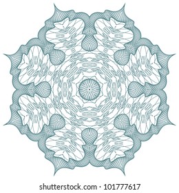 round guilloche element for certificate, money design