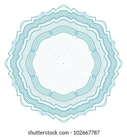 round guilloche element for certificate, money design