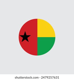 Round Guinea-Bissau flag emblem design element