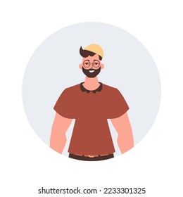 Round guy avatar. Character with a modern style.