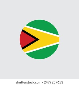Runde Guyana Flagge Emblem Design Element