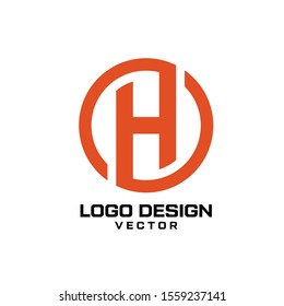 Round H Letter Logo Template