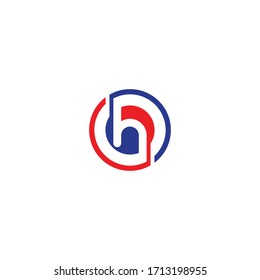 Letra redonda H, diseño del logotipo vectorial