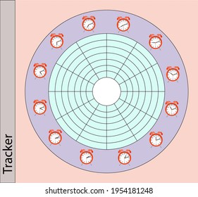 round habit tracker. Daily schedule for a month. Schedule of affairs. Habit tracker vector template