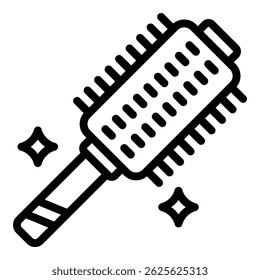 Round hair brush icon outline vector. Comp hairbrush. Beauty tool