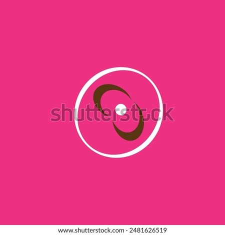 round and half moon inside a white and brown circle