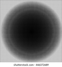 Round halftone  black and white background