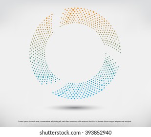 Round halftone logo.Abstract halftone logo design.Vector logo template.