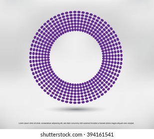 Round halftone logo.Abstract halftone logo design.Vector logo template.