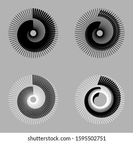 round with halftone transitions. yin yang style