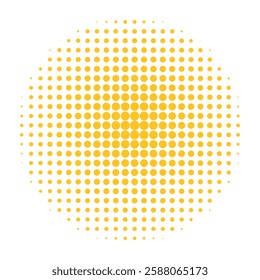 Round halftone vector with yellow color.