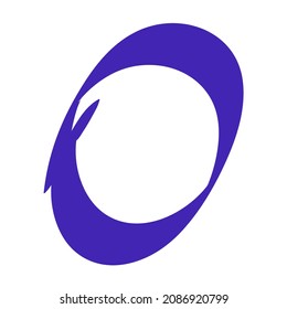 Round hand drawn blue marker mark. Back to school.