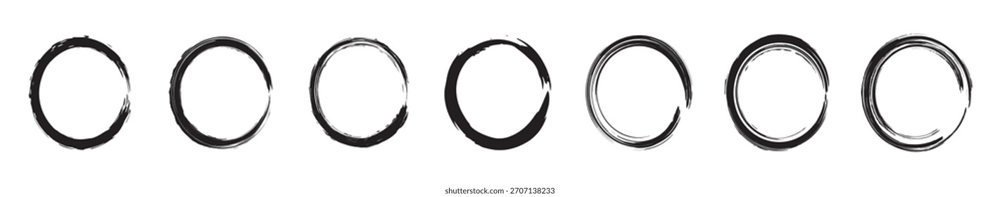 Mão Redonda Desenhada Definida Em Fundo Branco