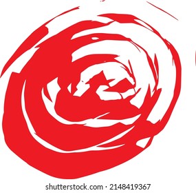 A round hand sketched design in red for use as an abstract background or in pattern design.  Vector illustration.
