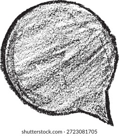 Icono redondo de burbuja de discurso de carbón dibujado a mano. Elemento de diseño de cuadro de diálogo incompleto de Antiguas para proyectos creativos y cómics.
