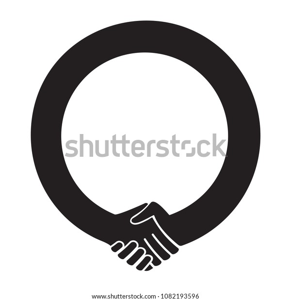 Round Handshake Template You Can Put Stock Vector (Royalty Free) 1082193596