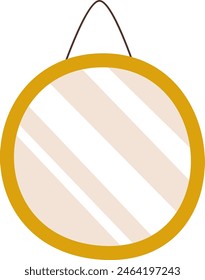 Round Hanging Mirror Vector Illustration