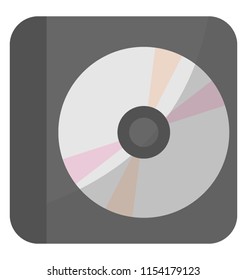 
A round hard material in a case, compact disk 
