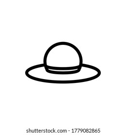 round hat icon vector illustration outline style. summer icon set.